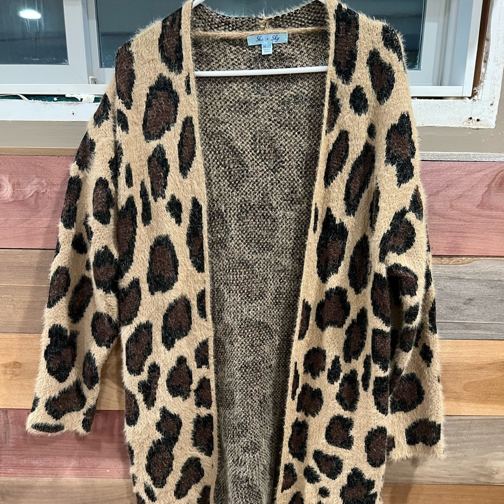 Leopard Print, long Cardigan